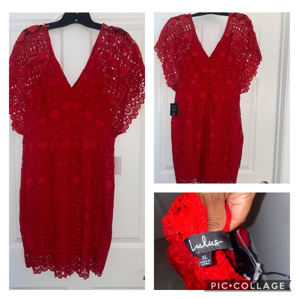 Red mini dress